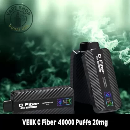 VEIIK C Fiber 40000 Puffs 20mg Disposable Vape In DUBAI, UAE - Vape Product, BOX OF 5 PCS; Blueberry Ice, Cool Mint