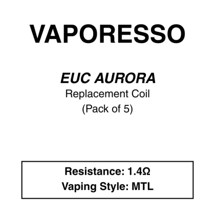 VAPORESSO – EUC Aurora Kit Coils pack of 5 - 1.4 ohms