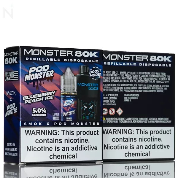SMOK x Pod Monster 80K Puffs Refillable Disposable - Mango Ice - Image 3