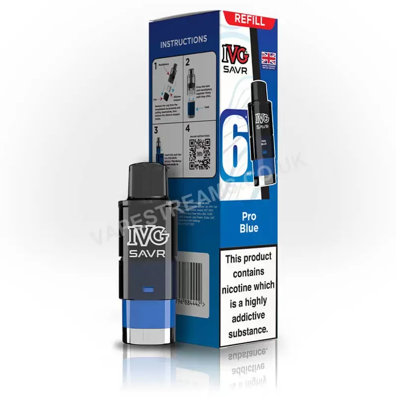 IVG SAVR Pro Blue Prefilled Pod - Vapestreams Co