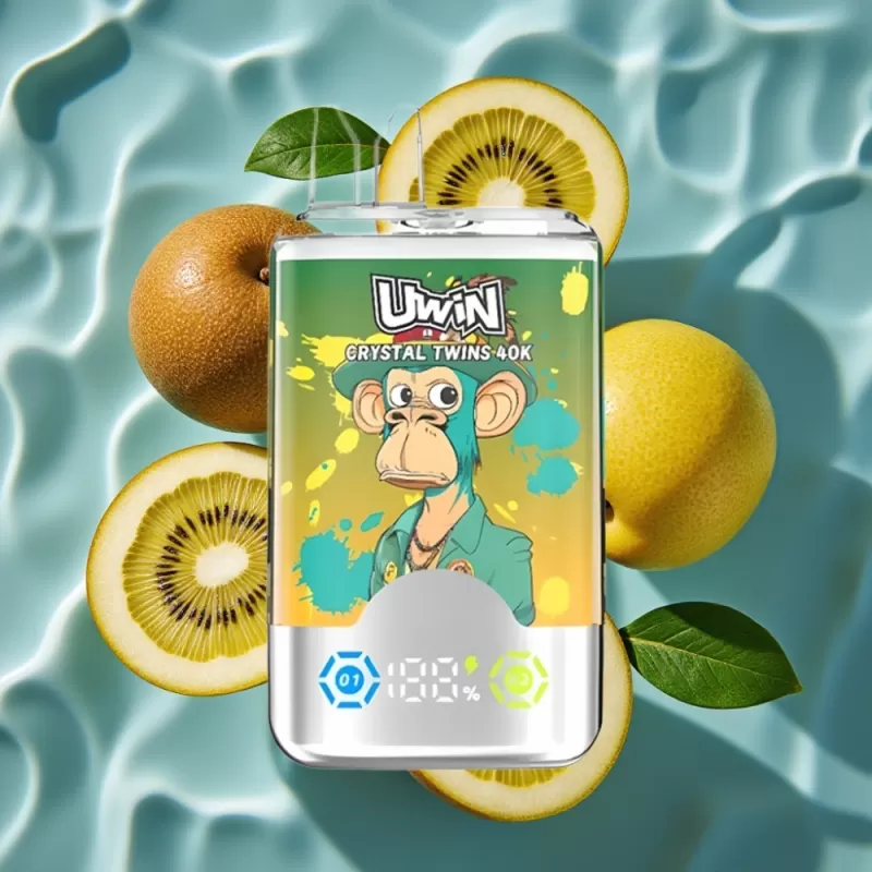 UWIN Crystal Twins 40000 Puffs Dual Flavor Disposable Vape – Kiwi Passion Fruit Guava Two Apple, 32ml, 850mAh, Type-C - Bangvapeaustralia