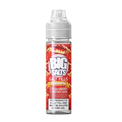 Big Salts Strawberry Cheesecake – 60ml Salt Fills E Liquid - 5mg Nic Strength Including 3 x Blue Salt Shots, 10mg Nic Strength Including 3 x Pink Salt Shots
