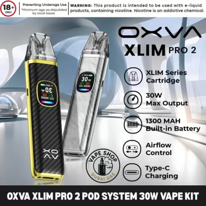 OXVA XLIM Pro 2 Pod System 30W Vape Kit in Dubai - Black Carbon, Blue Python (825BC6)