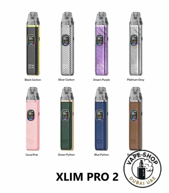 OXVA XLIM Pro 2 Pod System 30W Vape Kit in Dubai - Black Carbon, Blue Python (825BC6) - Image 2