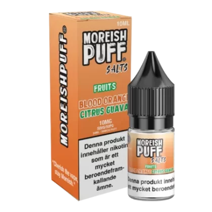 Moreish Puff Fruits – Blood Orange Citrus Guava 10mg 10ml – E juice med nikotin