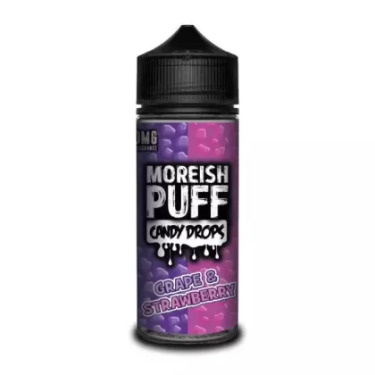 GRAPE & STRAWBERRY E LIQUID BY MOREISH PUFF – CANDY DROPS 100ML 70VG