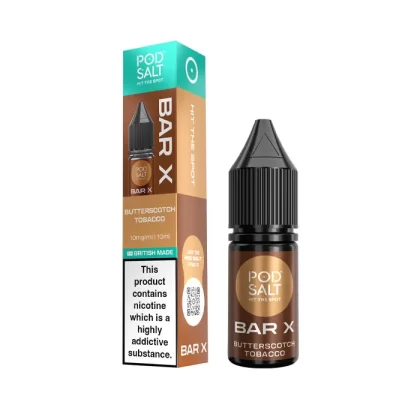 Butterscotch Tobacco Nic Salt E-Liquid by Pod Salt Bar X - 20 mg - High Strength