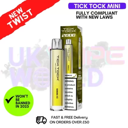 Banana Ice Tick Tock Mini 2000 Puff Kit