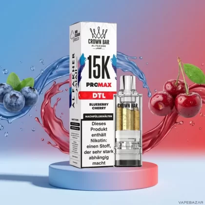 Al Fakher Pods Crown Bar 15K Pro Max – DTL 6mg – Blueberry Cherry