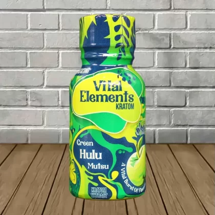 Vital Elements Green Hulu Mutsu Kratom Extract Shot 15ml - size#Single Bottle>Full Case (12ct)