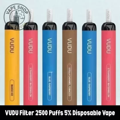 VUDU Filter 2500 Puffs 5% Disposable Vape - Black Mamba, Blue Raspberry; BOX OF 10 PCS (5AE476)