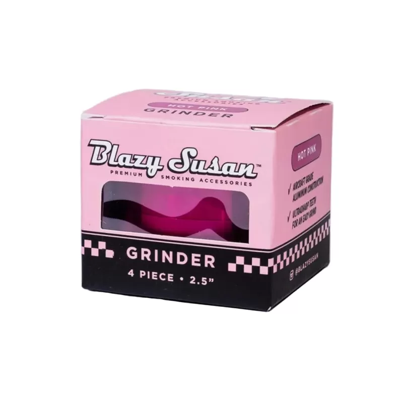 Blazy Susan 4-Piece Aluminum Grinder 2.5 New & Improved Design - Soft Pink