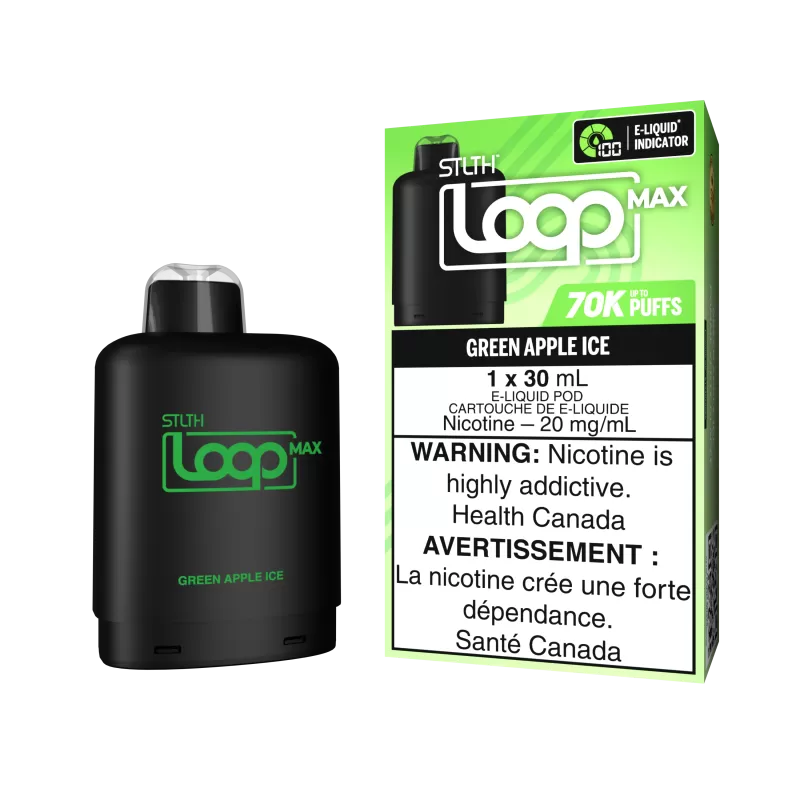 STLTH LOOP MAX Pod Pack - Green Apple Ice - 20 mg/mL (wholeseller) (SK) - Excise FED