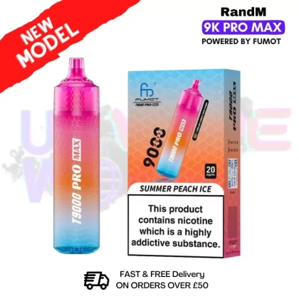 Summer Peach Ice RandM T9000 Pro Max Pod Kit