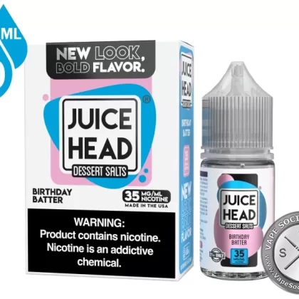 Birthday Batter Juice Head Dessert Salts 30ml - Vape Product, Vape Product