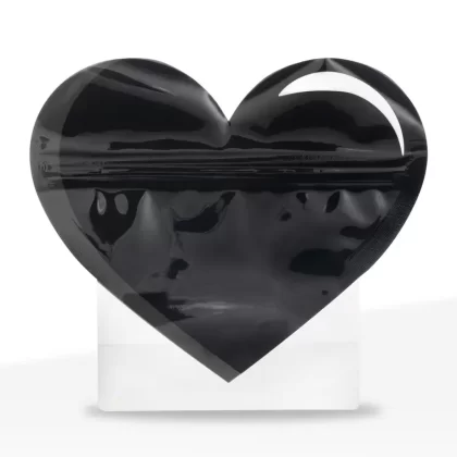 Special Edition | Heart Mylar Bags | 1/8oz – Black – 100 Count