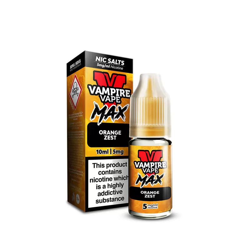 Vampire Vape MAX Orange Zest Nic Salt E-Liquid 10ml - 20mg - Image 2