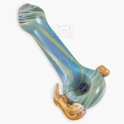 Color Pull Spoon Hand Pipe w/ Multi Horns | 5in Long – Glass – Assorted