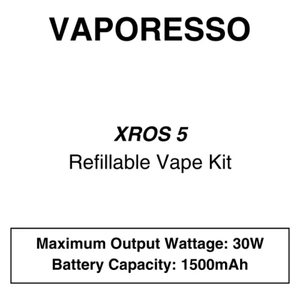 Vaporesso – XROS 5 – Refillable Vape Kit - Blue Silk, Carbon Stripe
