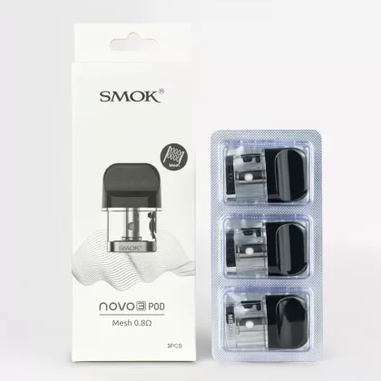 Smok Novo 3 Mesh Pods – 0.8 Ohm Replacement Pods (3-Pack)