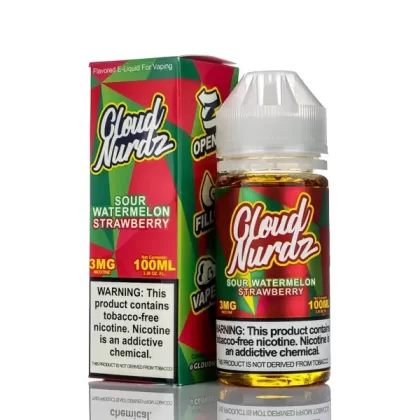 Cloud Nurdz E-Liquid - Sour Watermelon Strawberry - 100ml - 6mg