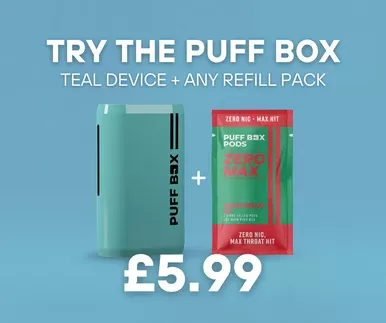 Get Started Kit – Puff Box & Refill Pack – Totally Teal