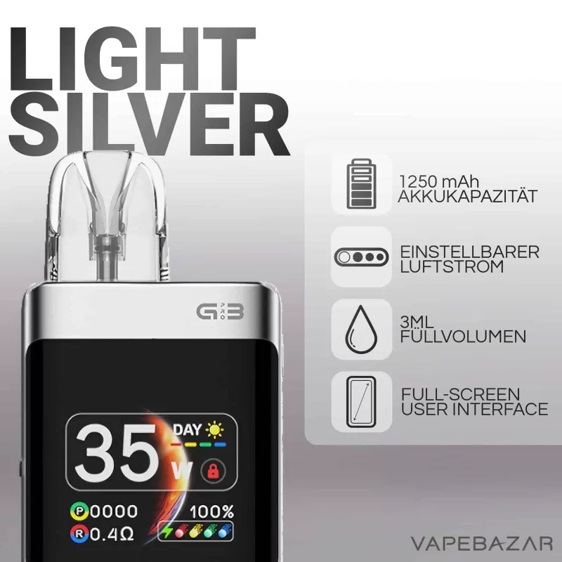 UWELL Caliburn G3 Pro KOKO – Light Silver - Image 2