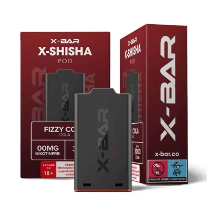 X-Bar – X-Shisha – Pod – Fizzy Cola (0mg/ml – Nikotinfrei) - X-Bar / Aromastoffe / Propylenglykol / pflanzliches Glycerin