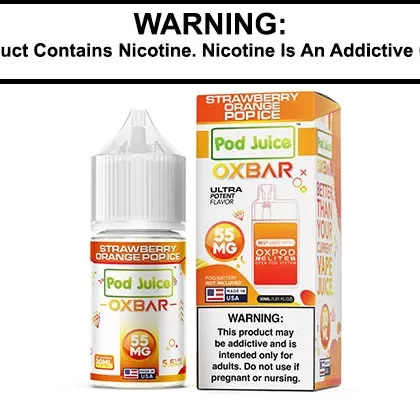 STRAWBERRY ORANGE POP ICE BY OXBAR X POD JUICE SALT 30ML - Vapejuice