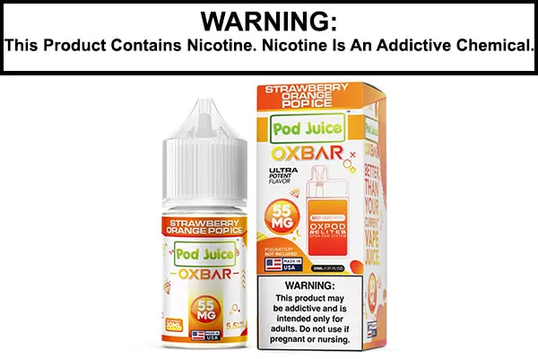 STRAWBERRY ORANGE POP ICE BY OXBAR X POD JUICE SALT 30ML - Vapejuice
