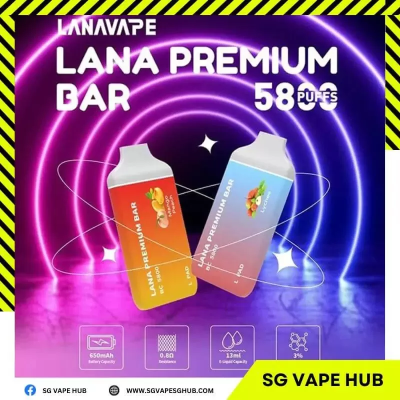 LANA PREMIUM BAR 5800 Puffs - Passion Fruit - Sgvapeshubsafety - Image 2