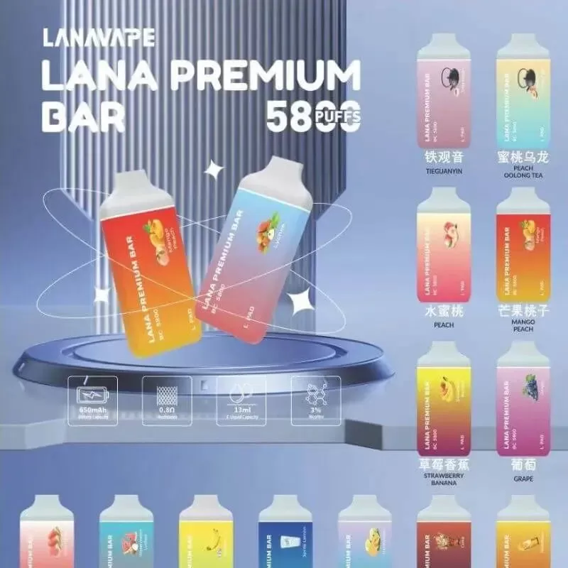LANA PREMIUM BAR 5800 Puffs - Passion Fruit - Sgvapeshubsafety - Image 3