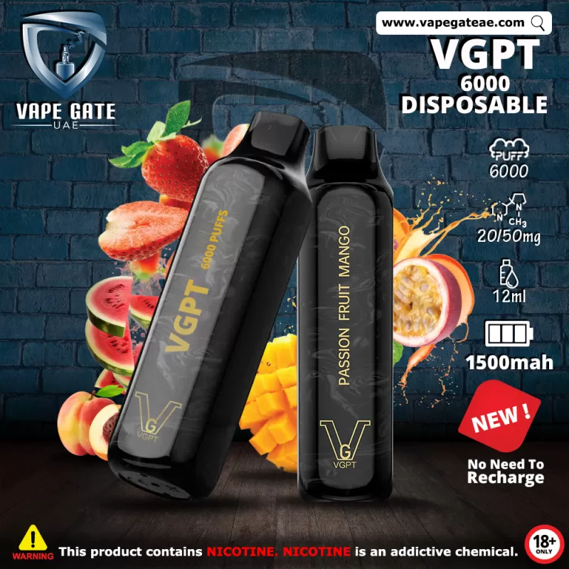 VGPT DISPOSABLE VAPE (6000 Puffs) - 50 mg / Passionfruit Mango - Image 2