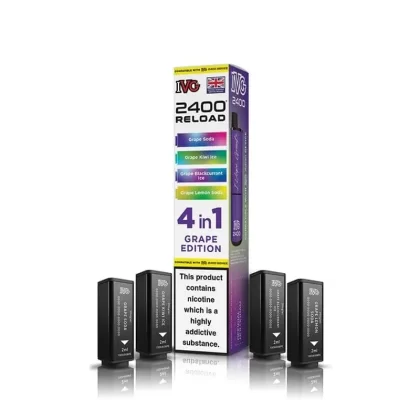 IVG 2400 Reload Grape Edition Prefilled Vape Pods – 20mg – 4PK