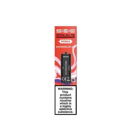 Watermelon Ice SKE Crystal 4-in-1 Prefilled Pods – 2400 Puffs, 20mg, 2ml