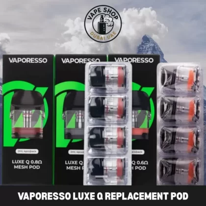 VAPORESSO Luxe Q Replacement Pod Cartridge 2ml & 3ml (Pack of 4 PCS) in Dubai, UAE - Vapeshopdubaiuae