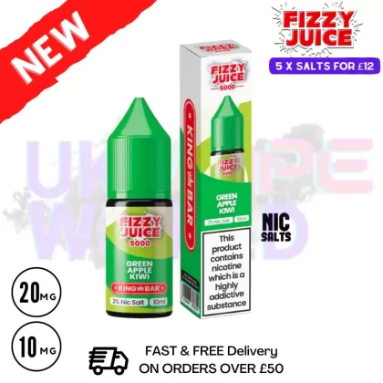 Fizzy Juice 5000 Nic Salt Green Apple Kiwi 10ML E-liquid