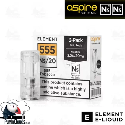 Element 555 Tobacco Gusto Mini Pods NS10 & NS20 (3 Pack)