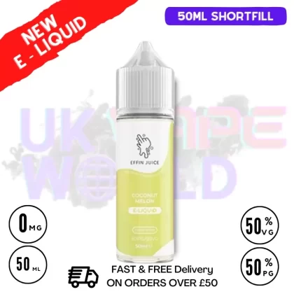 Coconut Melon EFFIN Juice 50ML Shortfill Eliquid – ONLY £4.00