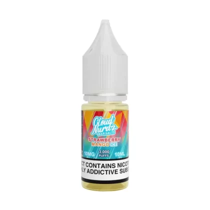 Cloud Nurdz Iced Strawberry Mango Nic Salt Vape Juice - 10 Pack - Strength 10mg