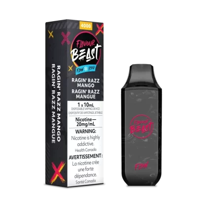 Flavour Beast Flow Rechargeable Disposable 4000 Puffs – Ragin’ Razz Mango Iced
