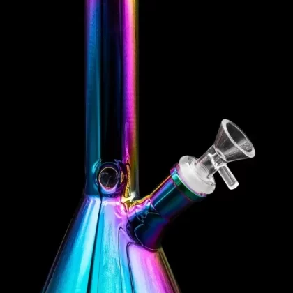 Iridescent Color Shift Beaker Bong - Color#Rainbow>Cobalt-Purple>Pearlescent Lavender