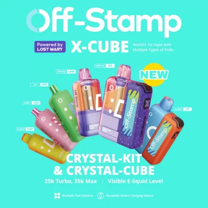 Made in Indonesia | Off-Stamp X-CUBE "Crystal Cube" 35K Disposable KIT – 35,000 Puffs - Peach Berry