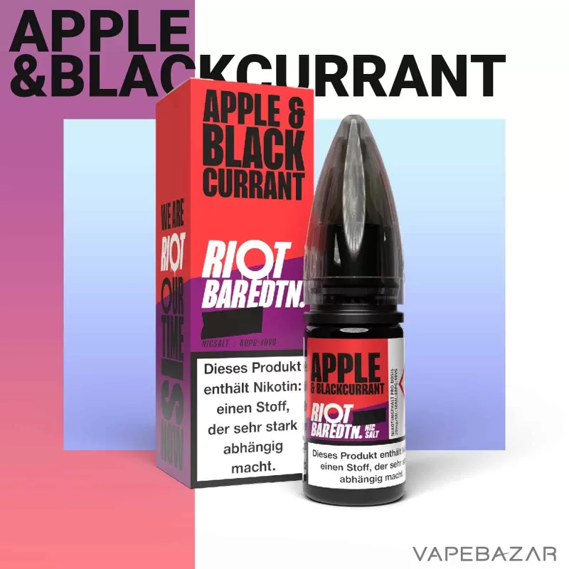 Riot Salt Bar Liquid – Apple Blackcurrant - Vapebazar - Image 2