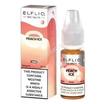 ELFBAR ELFLIQ Peach Ice Nic Salt E-Liquid - Vapestreams Co
