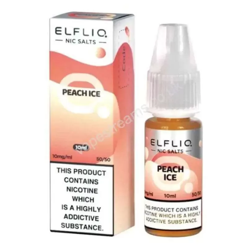 ELFBAR ELFLIQ Peach Ice Nic Salt E-Liquid - Vapestreams Co