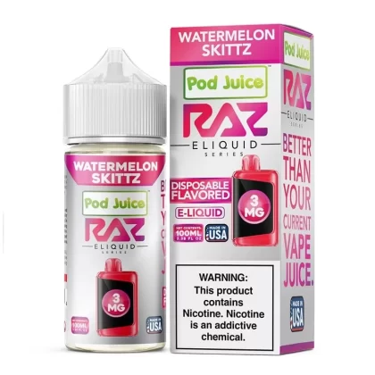 Pod Juice x RAZ Watermelon Skittz Synthetic Vape Juice 100ml - Vape Product, Vape Product
