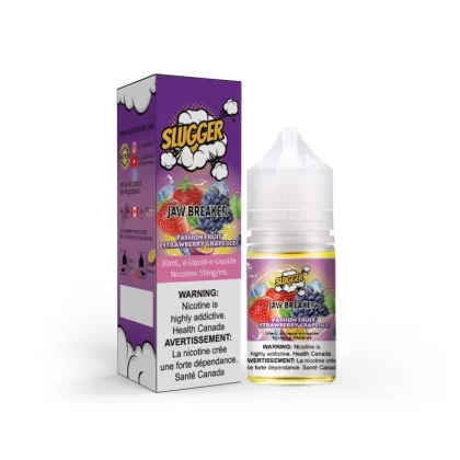 Slugger Jaw Breaker Series Passion Fruit Strawberry Grape Ice – 30ml Nic Salt - Vapebazaar Pk