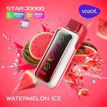 Vozol Star 20000 Puffs Disposable Device - FLAVOR#Blue Razz Lemonade>Blueberry Storm>Cherry Cola>Double Apple Ice>Dragon Strawnana>Grape Ice>Juicy Peach Ice>Lemon Lime>Love 777>Mango Ice>Mix (97E668)