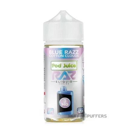 Pod Juice X Raz – Blue Razz Cotton Clouds 100mL - Nicotine Strength#0mg>3mg>6mg